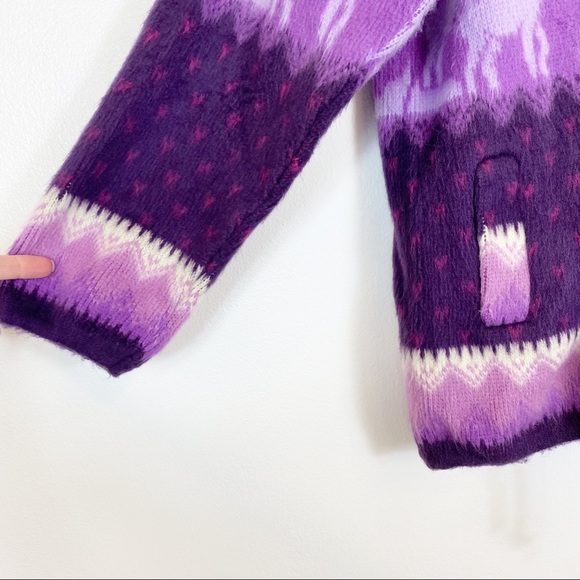 Yari Artesanias Wool Zip Up Hooded Jacket Purple Size XS - Picture 3 of 9